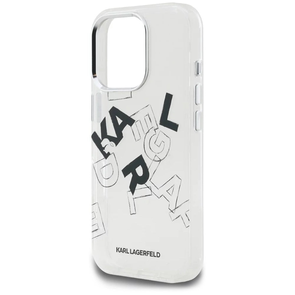Husa pentru Apple iPhone 16 Pro Max, Karl Lagerfeld, IML Sketched Graphic Logo, Transparenta
