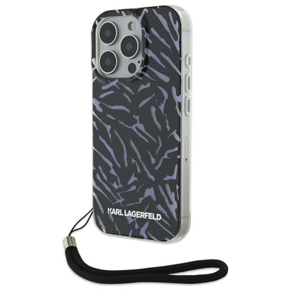 Husa pentru Apple iPhone 16 Pro Max, Karl Lagerfeld, Zebra with Cord Strap, Mov