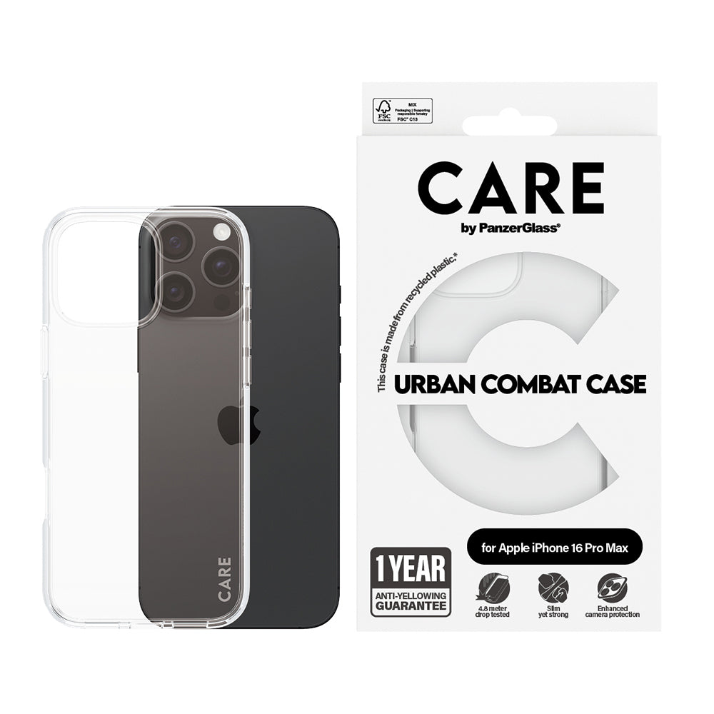 Husa pentru Apple iPhone 16 Pro Max, PanzerGlass, Care Urban Combat, Transparenta