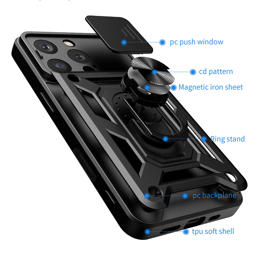 Husa pentru Apple iPhone 16 Pro, Techsuit, CamShield, Roz
