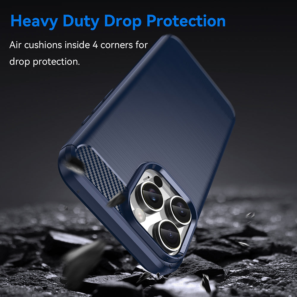 Husa pentru Apple iPhone 16 Pro, Techsuit, Carbon, Albastra