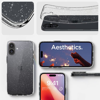 Husa pentru Apple iPhone 16, Spigen, Liquid Crystal Glitter, Transparenta ACS08192