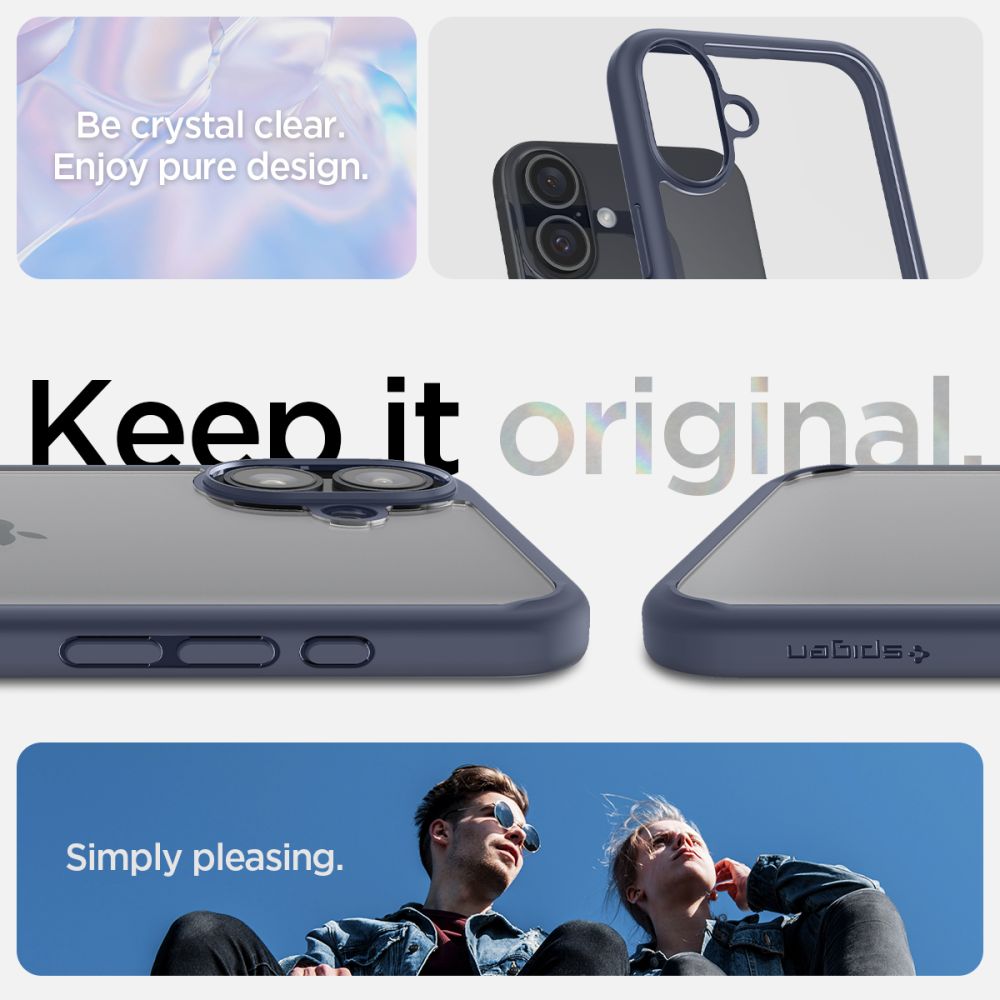 Husa pentru Apple iPhone 16, Spigen, Ultra Hybrid, Bleumarin