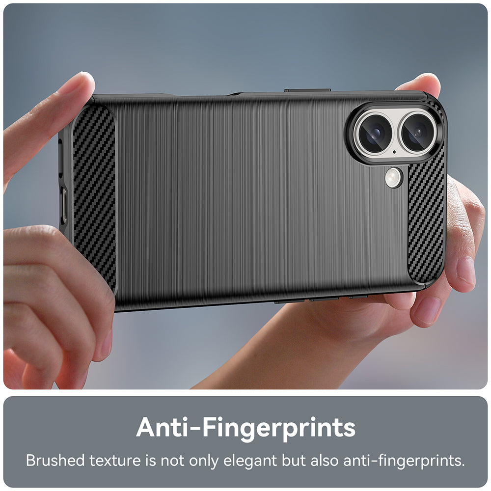 Husa pentru Apple iPhone 16, Techsuit, Carbon, Neagra