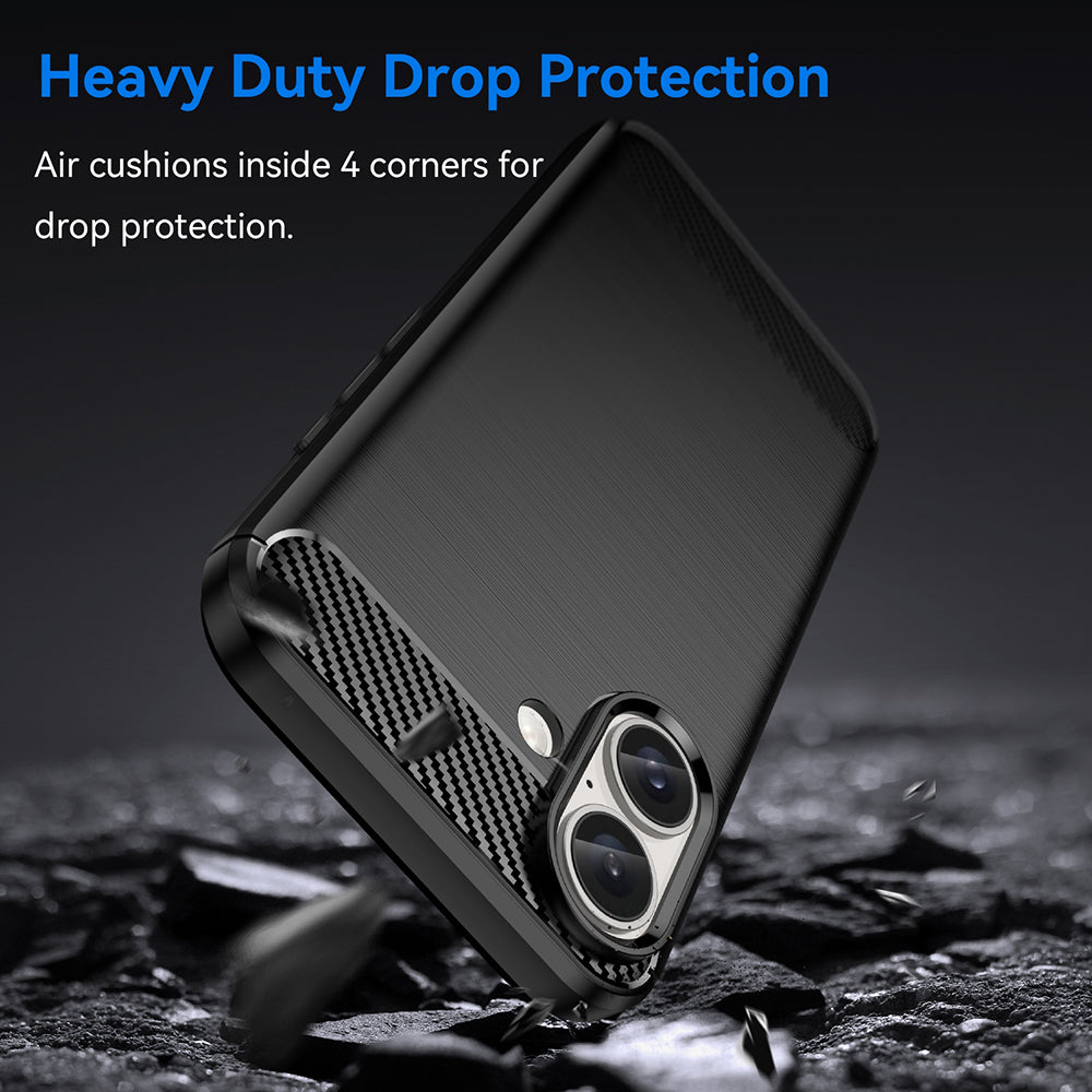 Husa pentru Apple iPhone 16, Techsuit, Carbon, Neagra