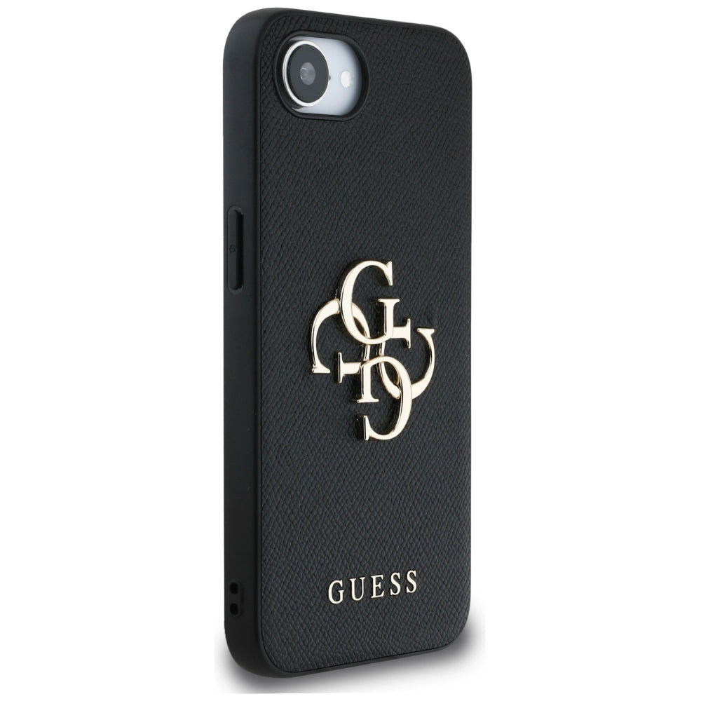 Husa pentru Apple iPhone 17e / 16e, Guess, 4G Grained Big and Classic Logo, Neagra
