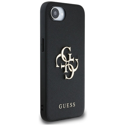 Husa pentru Apple iPhone 17e / 16e, Guess, 4G Grained Big and Classic Logo, Neagra
