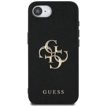 Husa pentru Apple iPhone 17e / 16e, Guess, 4G Grained Big and Classic Logo, Neagra