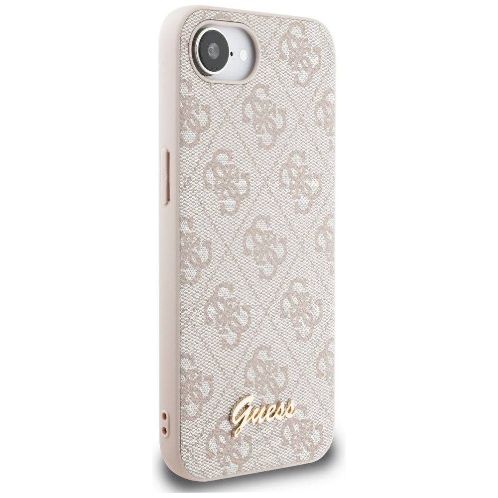 Husa pentru Apple iPhone 16e, Guess, 4G Script Logo, Roz