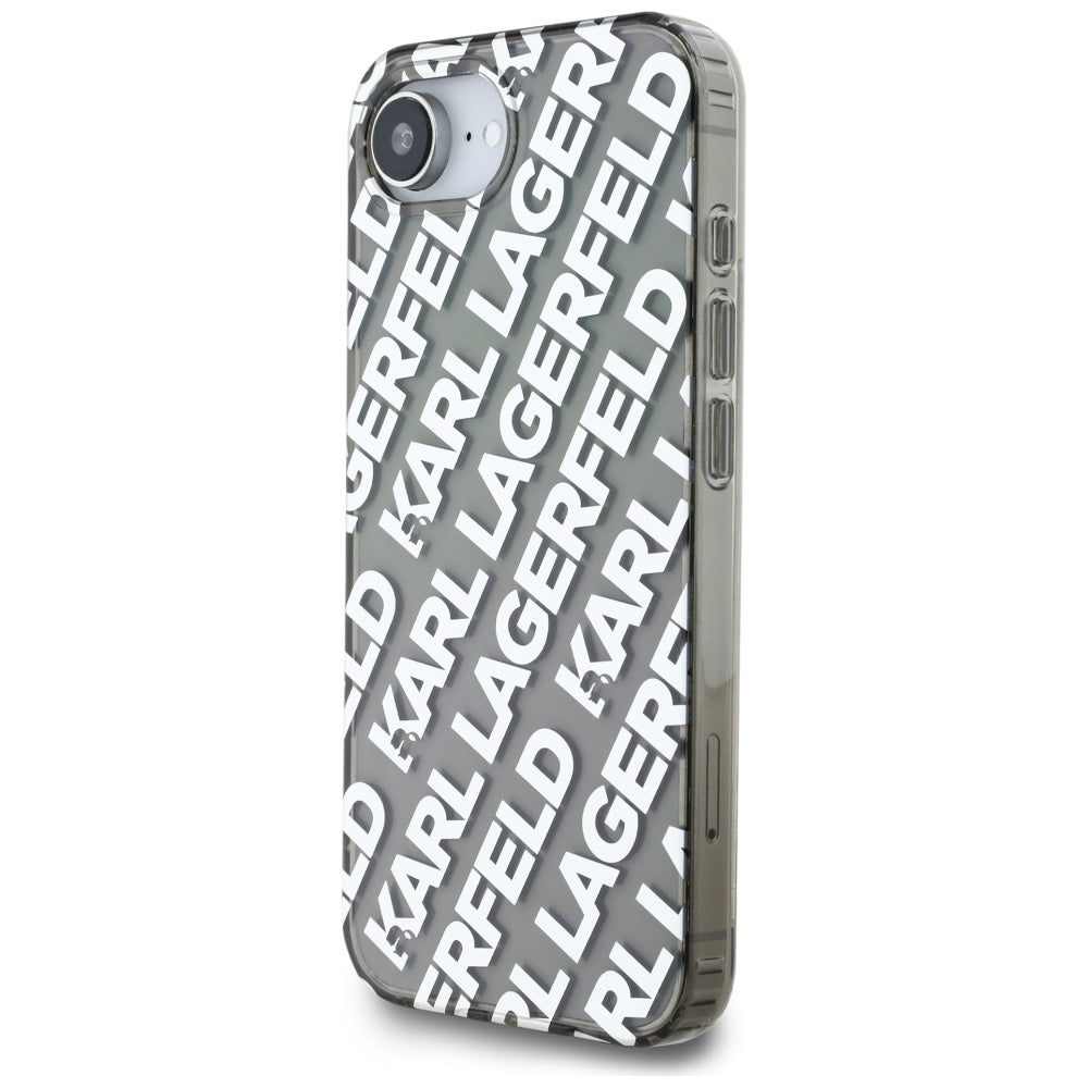 Husa pentru Apple iPhone 16e, Karl Lagerfeld, IML Luxury Silver Fullover Logo, Argintie
