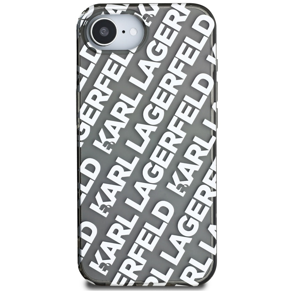 Husa pentru Apple iPhone 16e, Karl Lagerfeld, IML Luxury Silver Fullover Logo, Argintie
