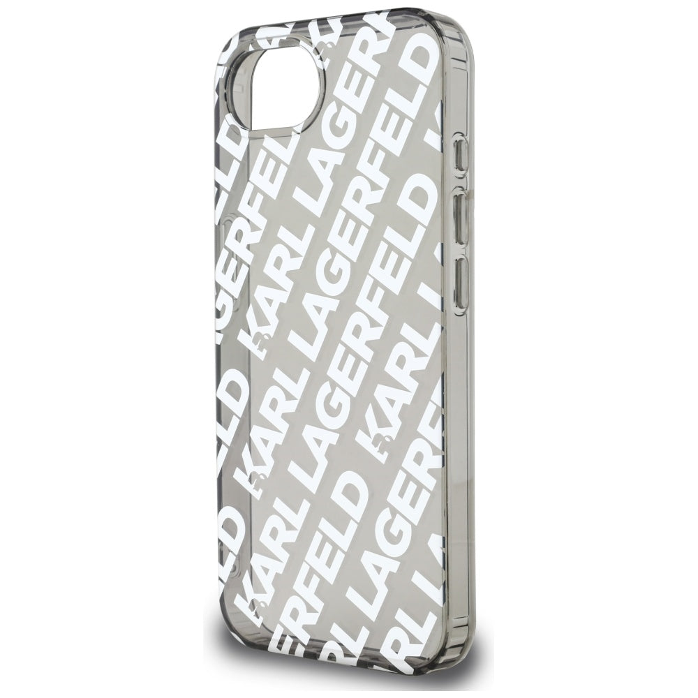 Husa pentru Apple iPhone 16e, Karl Lagerfeld, IML Luxury Silver Fullover Logo, Argintie