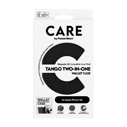 Husa pentru Apple iPhone 16e, PanzerGlass, Care Feature Tango Two-in-One, Neagra