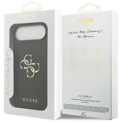 Husa pentru Apple iPhone 17 Air, Guess, 4G Grained Big and Classic Logo, Neagra