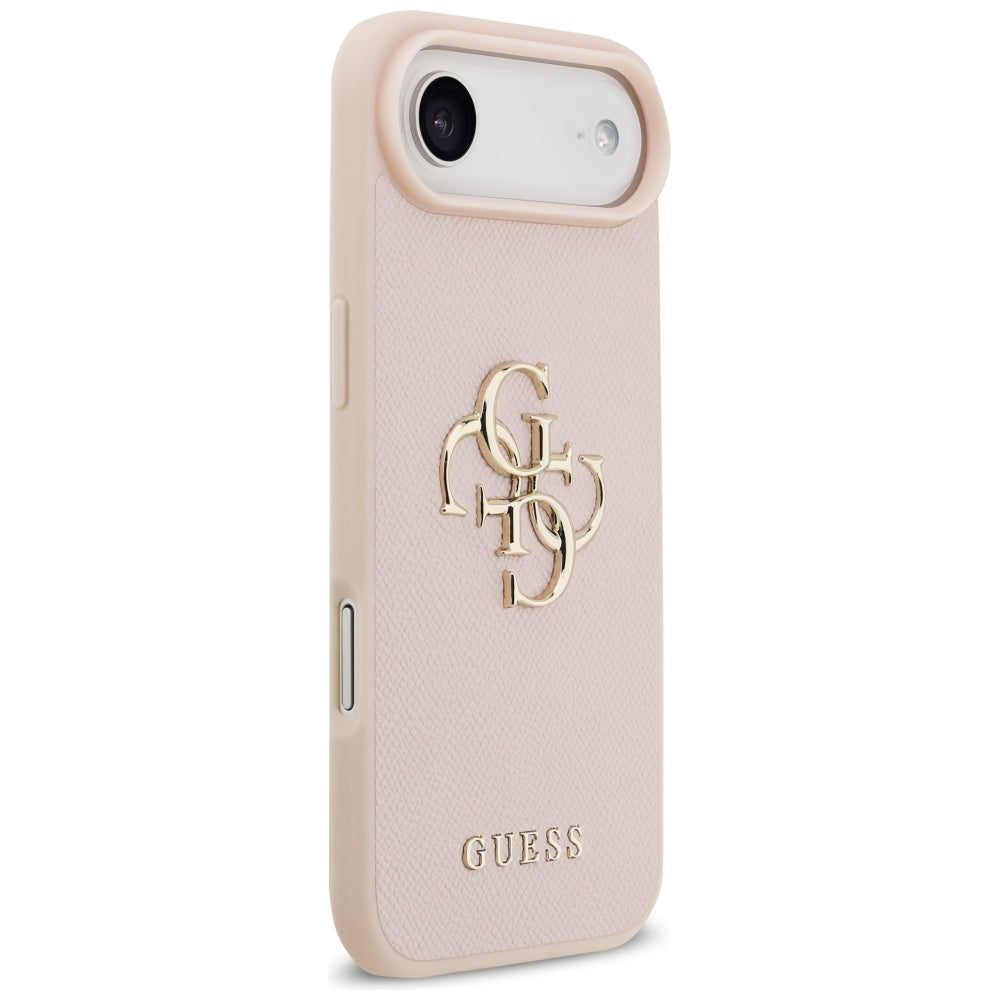 Husa pentru Apple iPhone 17 Air, Guess, 4G Grained Big and Classic Logo, Roz