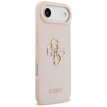 Husa pentru Apple iPhone 17 Air, Guess, 4G Grained Big and Classic Logo, Roz