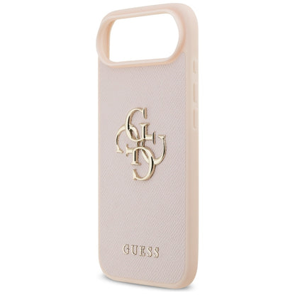 Husa pentru Apple iPhone 17 Air, Guess, 4G Grained Big and Classic Logo, Roz