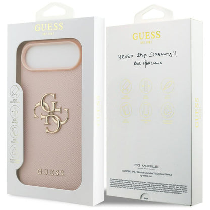Husa pentru Apple iPhone 17 Air, Guess, 4G Grained Big and Classic Logo, Roz