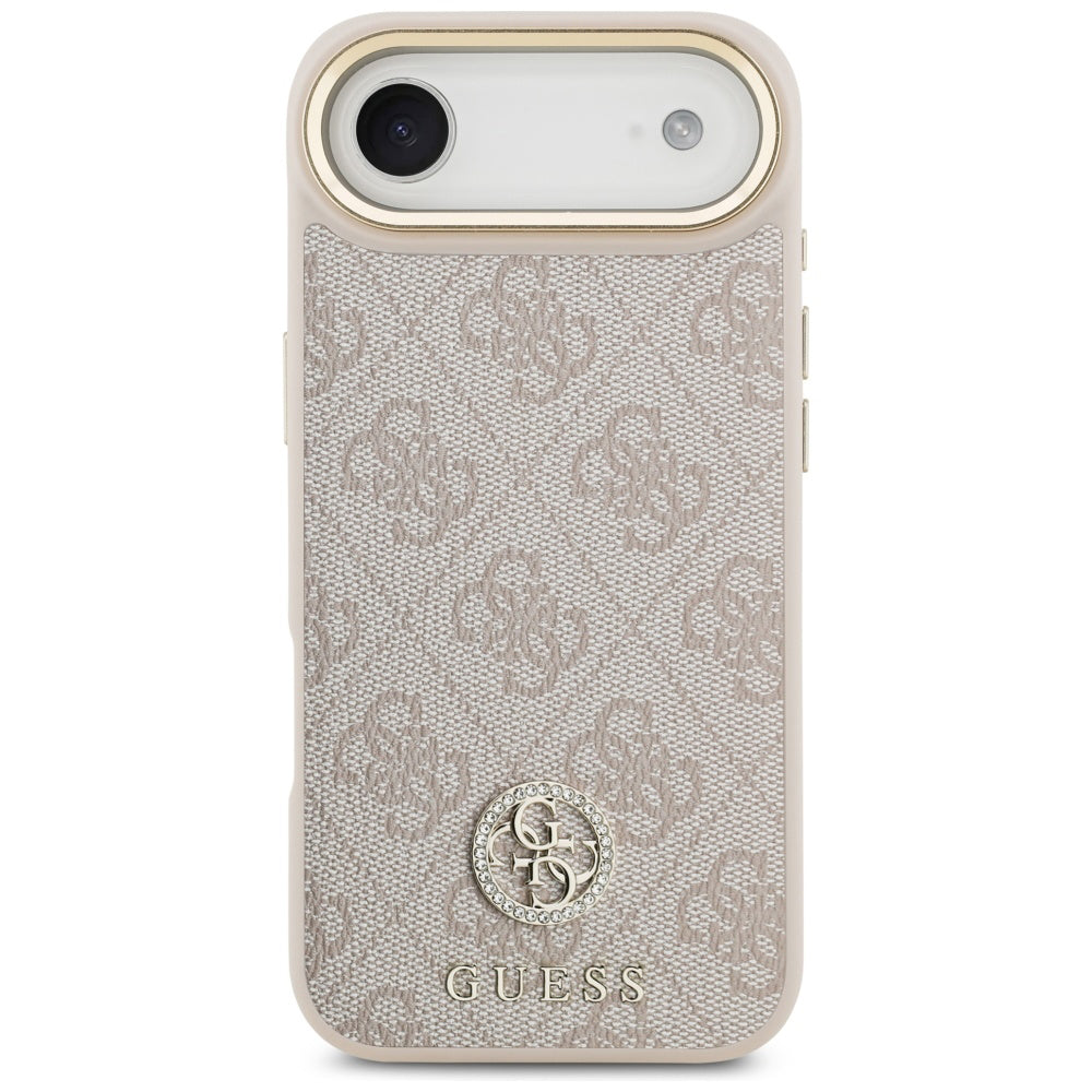 Husa pentru Apple iPhone 17 Air, Guess, 4G Strass Logo and Big Strap, Roz