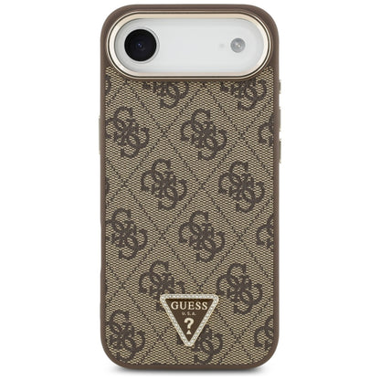 Husa pentru Apple iPhone 17 Air, Guess, 4G Triangle Logo, Maro Aurie