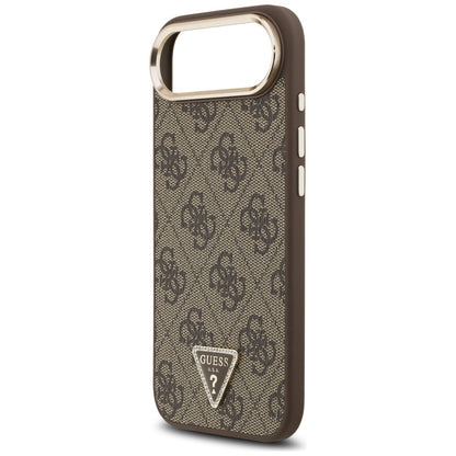 Husa pentru Apple iPhone 17 Air, Guess, 4G Triangle Logo, Maro Aurie