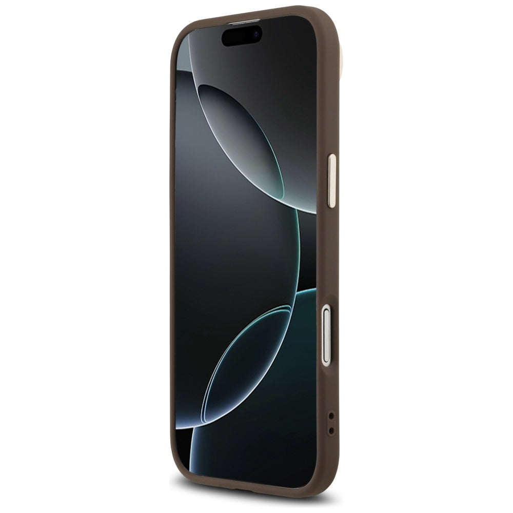 Husa pentru Apple iPhone 17 Air, Guess, 4G Triangle Logo, Maro Aurie