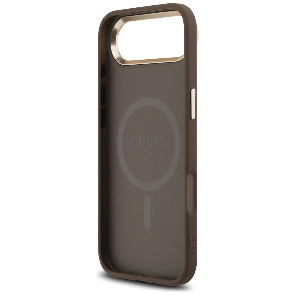 Husa pentru Apple iPhone 17 Air, Guess, 4G Triangle Logo, Maro Aurie