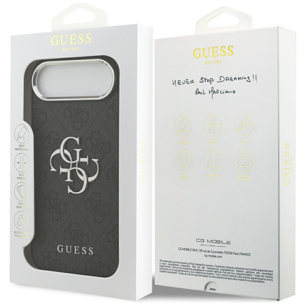 Husa pentru Apple iPhone 17 Air, Guess, Big 4G Logo Classic, Neagra Argintie