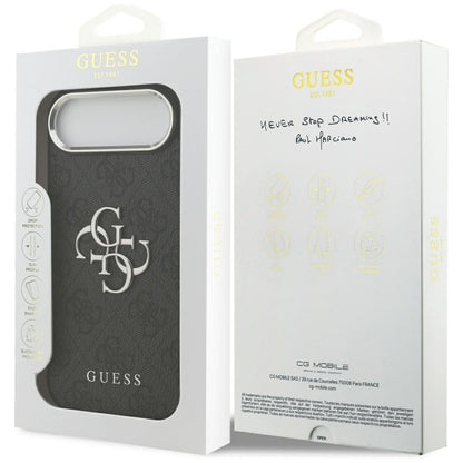 Husa pentru Apple iPhone 17 Air, Guess, Big 4G Logo Classic, Neagra Argintie