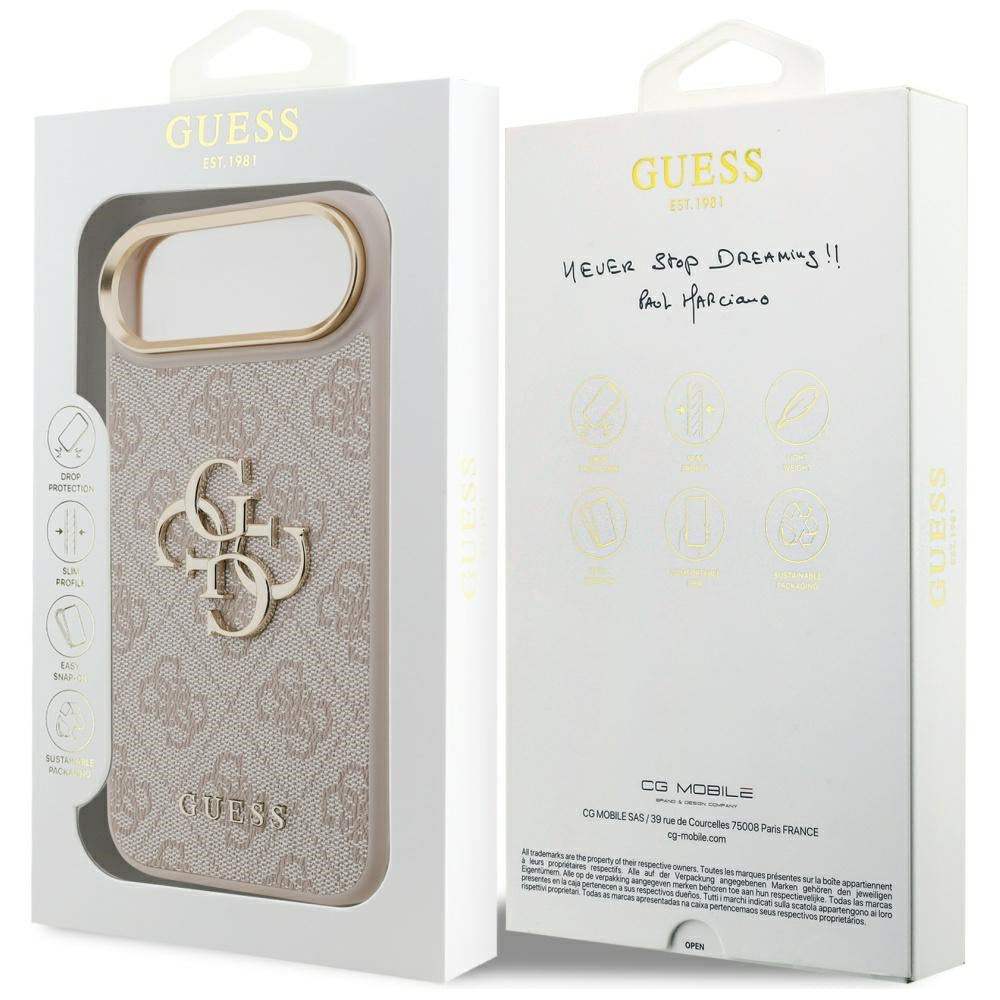 Husa pentru Apple iPhone 17 Air, Guess, Big 4G Logo Classic, Roz Aurie