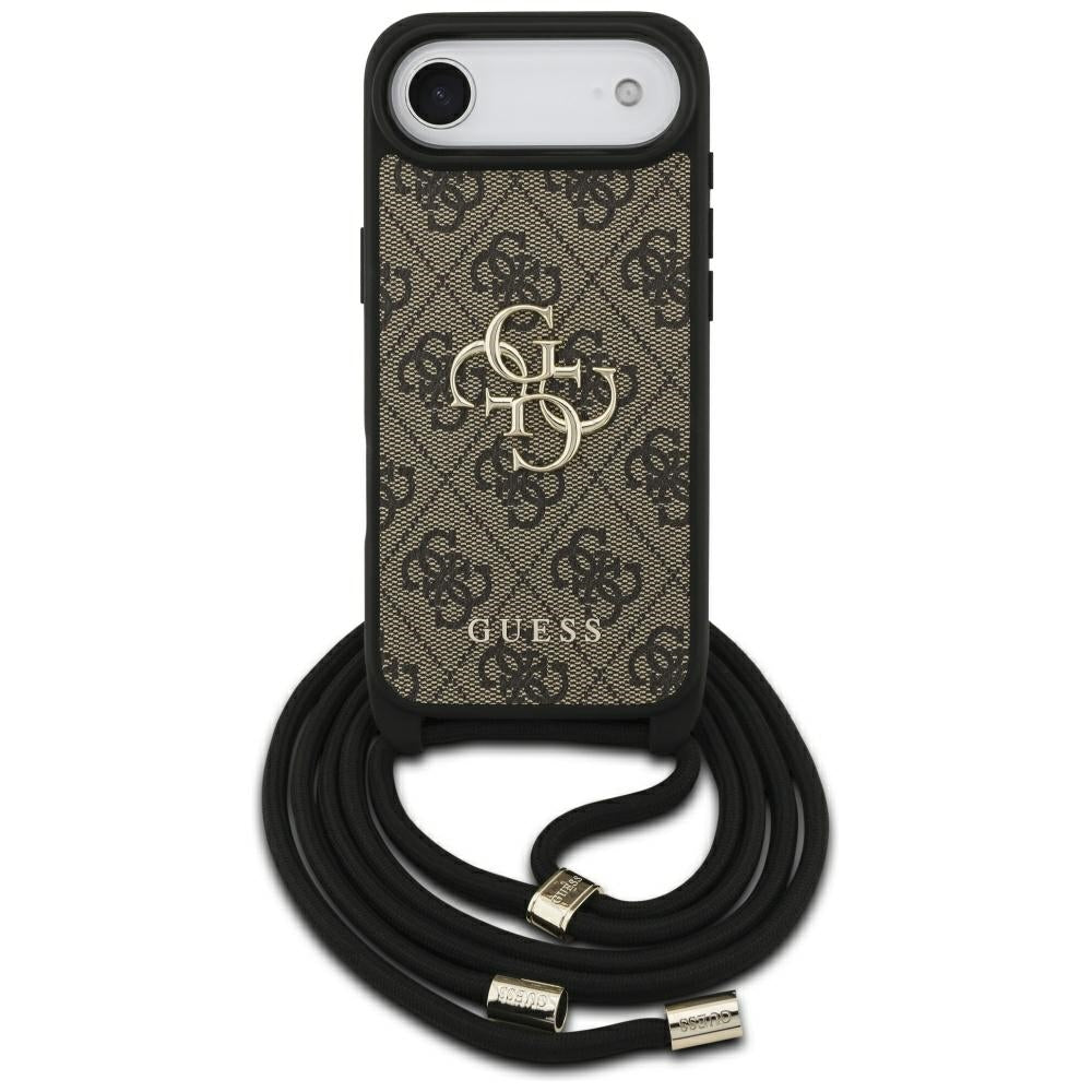 Husa pentru Apple iPhone 17 Air, Guess, Crossbody Cord 4G Big Log, Maro