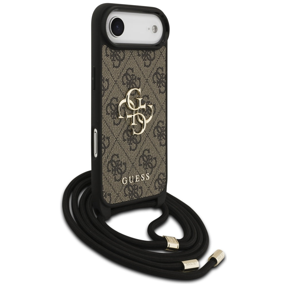 Husa pentru Apple iPhone 17 Air, Guess, Crossbody Cord 4G Big Log, Maro