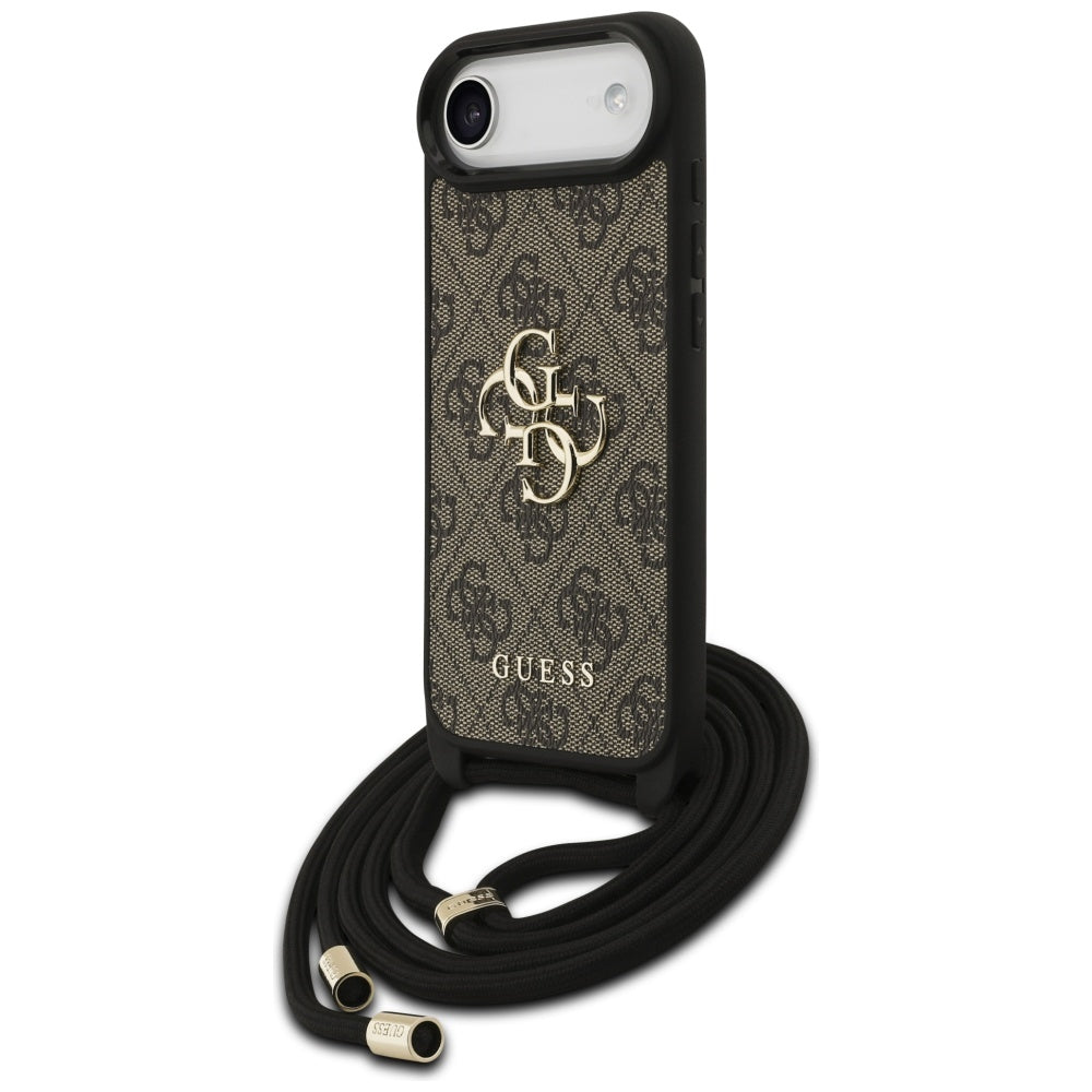 Husa pentru Apple iPhone 17 Air, Guess, Crossbody Cord 4G Big Log, Maro
