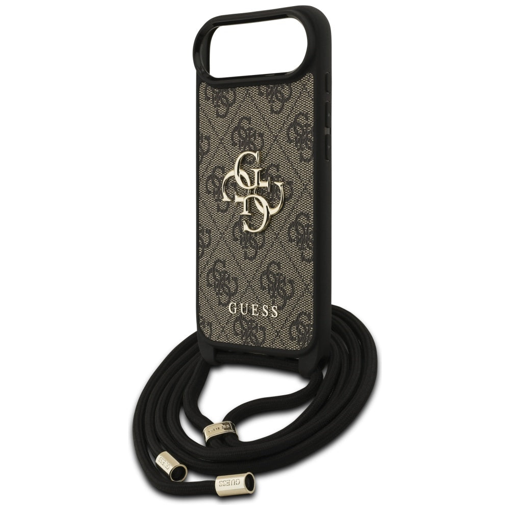 Husa pentru Apple iPhone 17 Air, Guess, Crossbody Cord 4G Big Log, Maro