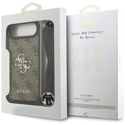 Husa pentru Apple iPhone 17 Air, Guess, Crossbody Cord 4G Big Log, Maro