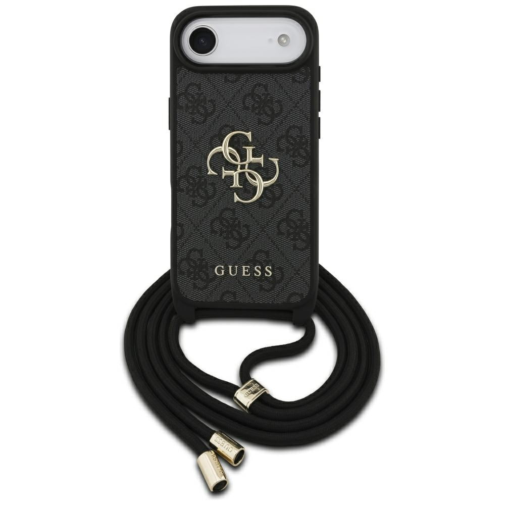 Husa pentru Apple iPhone 17 Air, Guess, Crossbody Cord 4G Big Log, Neagra