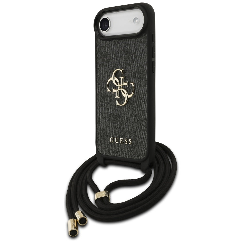 Husa pentru Apple iPhone 17 Air, Guess, Crossbody Cord 4G Big Log, Neagra