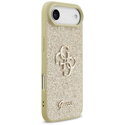 Husa pentru Apple iPhone 17 Air, Guess, Fixed Glitter Big 4G, Aurie