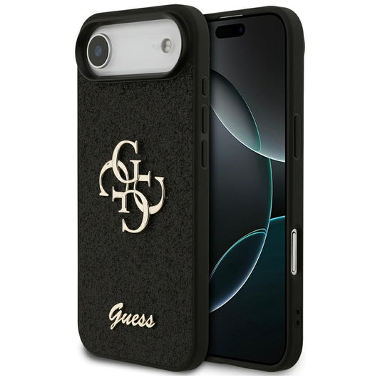 Husa pentru Apple iPhone 17 Air, Guess, Fixed Glitter Big 4G, Neagra