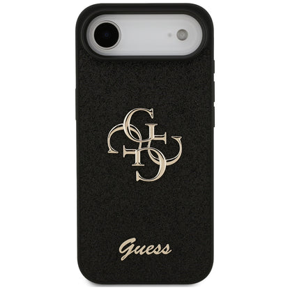 Husa pentru Apple iPhone 17 Air, Guess, Fixed Glitter Big 4G, Neagra