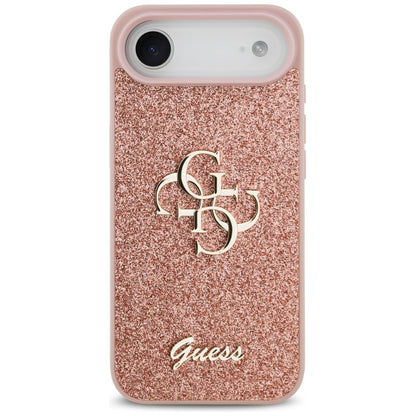 Husa pentru Apple iPhone 17 Air, Guess, Fixed Glitter Big 4G, Roz