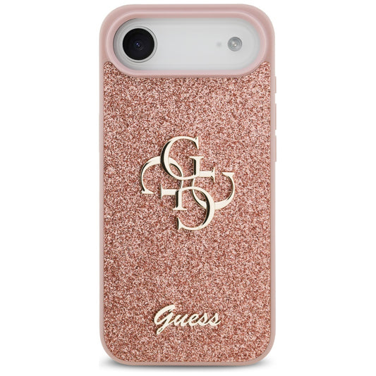 Husa pentru Apple iPhone 17 Air, Guess, Fixed Glitter Big 4G, Roz