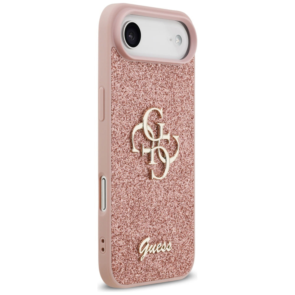 Husa pentru Apple iPhone 17 Air, Guess, Fixed Glitter Big 4G, Roz