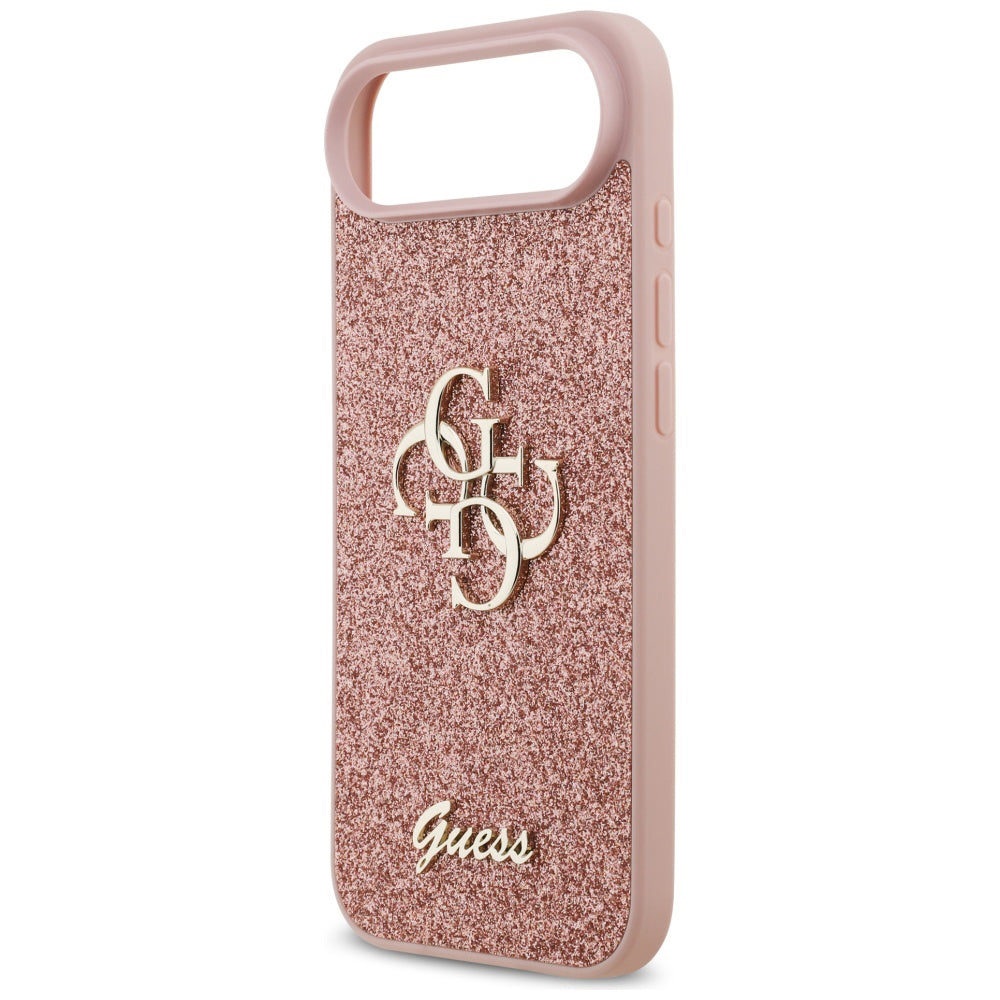 Husa pentru Apple iPhone 17 Air, Guess, Fixed Glitter Big 4G, Roz