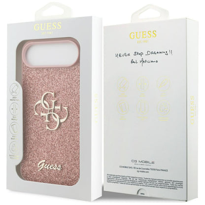 Husa pentru Apple iPhone 17 Air, Guess, Fixed Glitter Big 4G, Roz