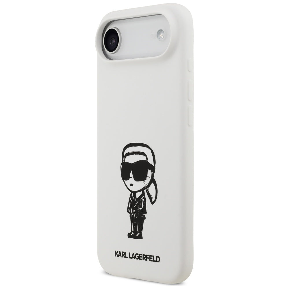 Husa pentru Apple iPhone 17 Air, Karl Lagerfeld, Sketch and Logo Karl, Alba