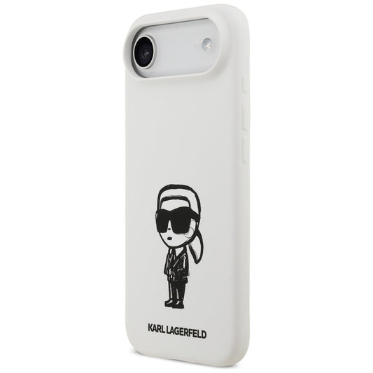 Husa pentru Apple iPhone 17 Air, Karl Lagerfeld, Sketch and Logo Karl, Alba