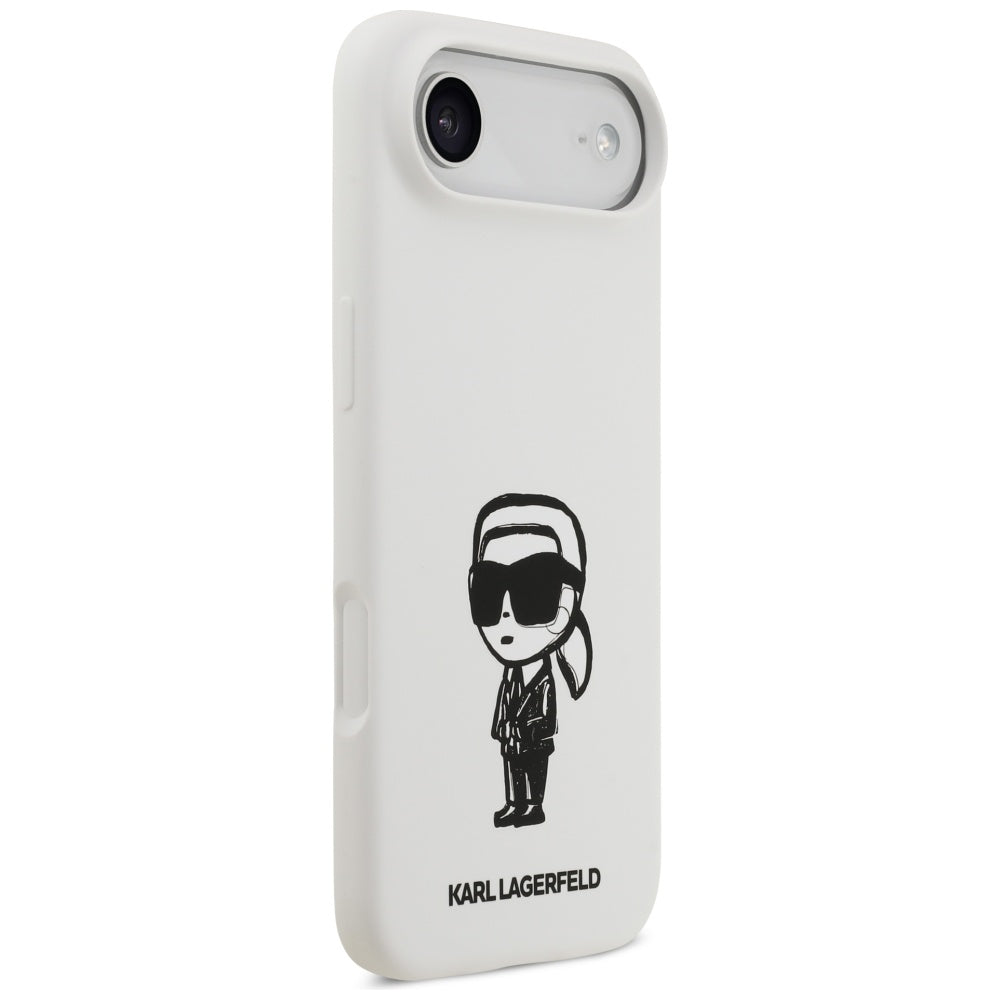 Husa pentru Apple iPhone 17 Air, Karl Lagerfeld, Sketch and Logo Karl, Alba