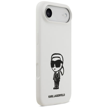 Husa pentru Apple iPhone 17 Air, Karl Lagerfeld, Sketch and Logo Karl, Alba