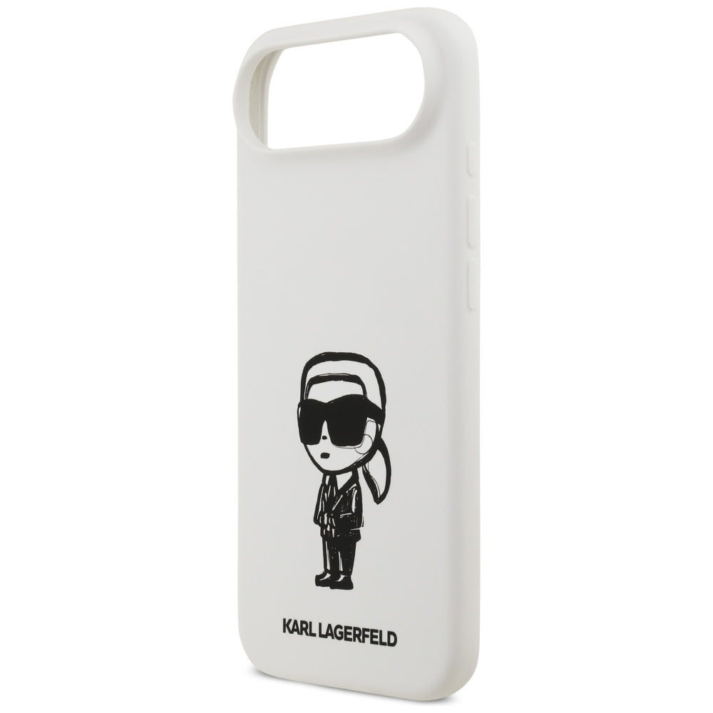 Husa pentru Apple iPhone 17 Air, Karl Lagerfeld, Sketch and Logo Karl, Alba